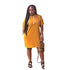 Sportswear Hooded Collar Yellow Mini Dress #Short Sleeve #Sportswear #Hooded Collar